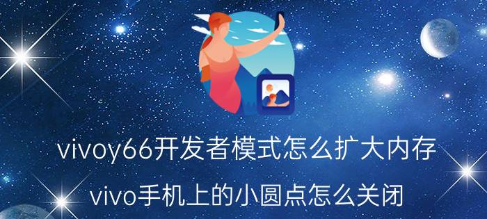 vivoy66开发者模式怎么扩大内存 vivo手机上的小圆点怎么关闭？